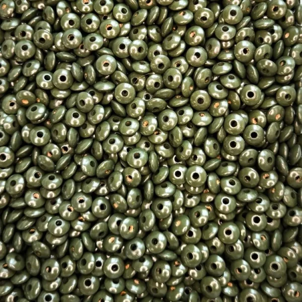 Großpackung • 10mm Linsenperlen Holzlinsen • 500 Stück Tannengrün — Kiki-Ena Bastelmaterial Naturholz