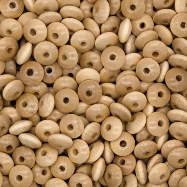Linsen-Perlen • Holzlinsen 14mm • 50 Stück natur — Kiki-Ena Bastelmaterial Naturholz Linsen-Perlen • Holzlinsen 14mm • 50 Stück natur — Kiki-Ena Bastelmaterial Naturholz