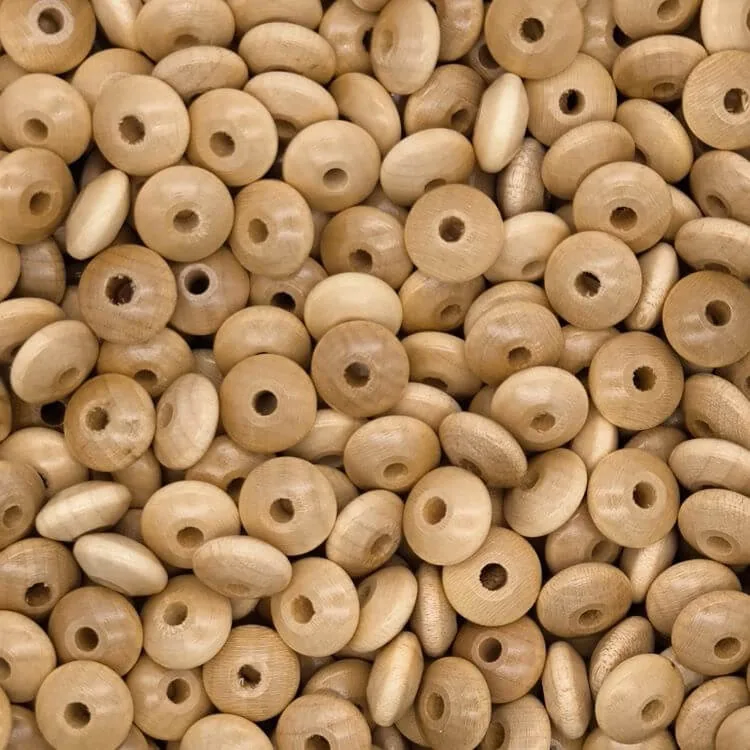 Linsen-Perlen • Holzlinsen 14mm • 50 Stück natur — Kiki-Ena Bastelmaterial Naturholz Linsen-Perlen • Holzlinsen 14mm • 50 Stück natur — Kiki-Ena Bastelmaterial Naturholz