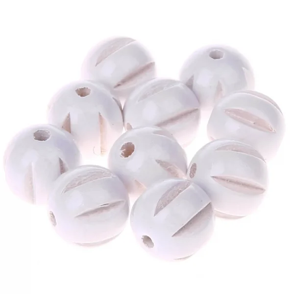 Längsrillenperlen 14mm • 10 Stück weiss — Kiki-Ena Bastelmaterial Naturholz Längsrillenperlen 14mm • 10 Stück weiss — Kiki-Ena Bastelmaterial Naturholz