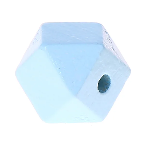 Hexagonperlen 16mm babyblau — Kiki-Ena Bastelmaterial Naturholz