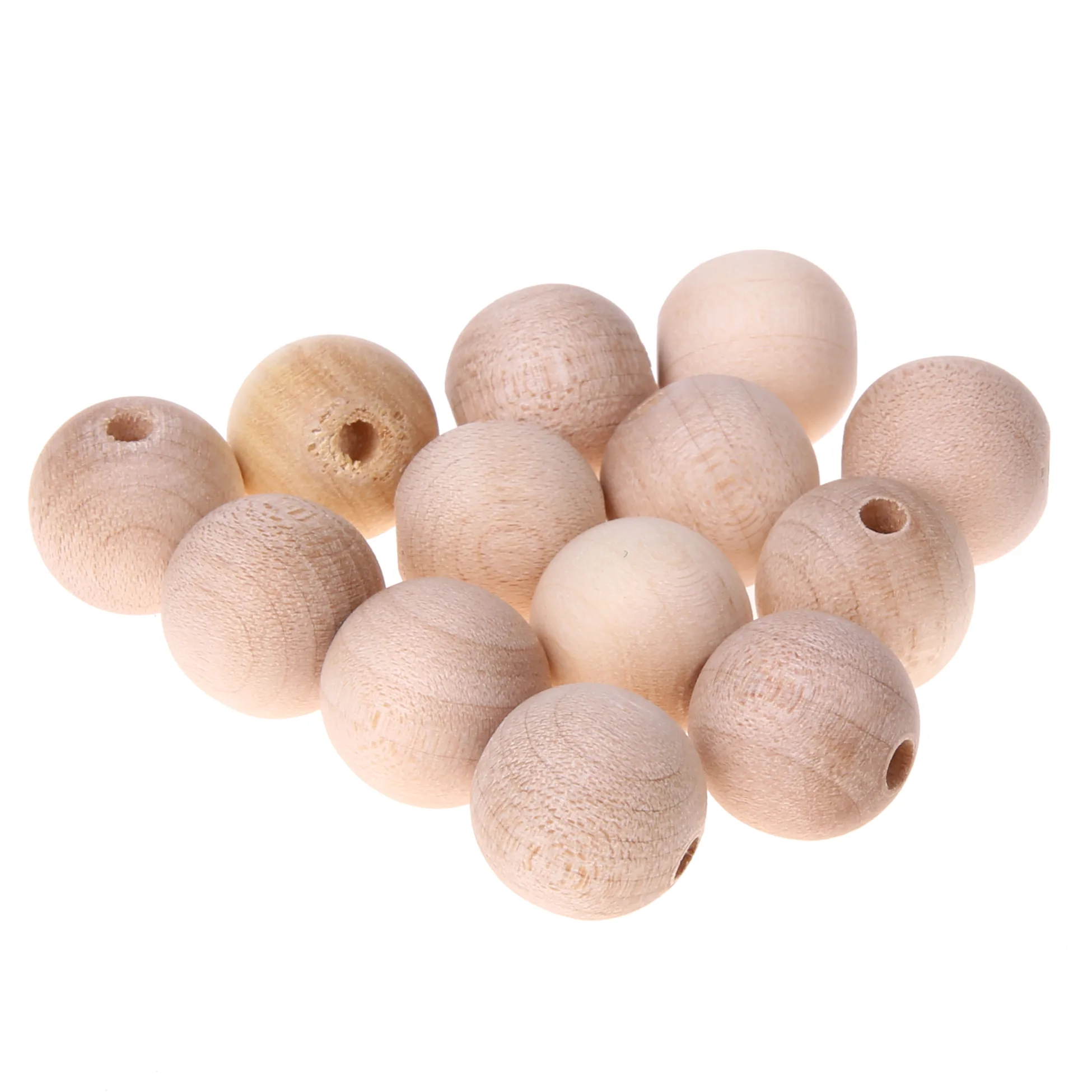 Holzperlen 25mm • 5 Stück Naturbelassen — Kiki-Ena Bastelmaterial Naturholz