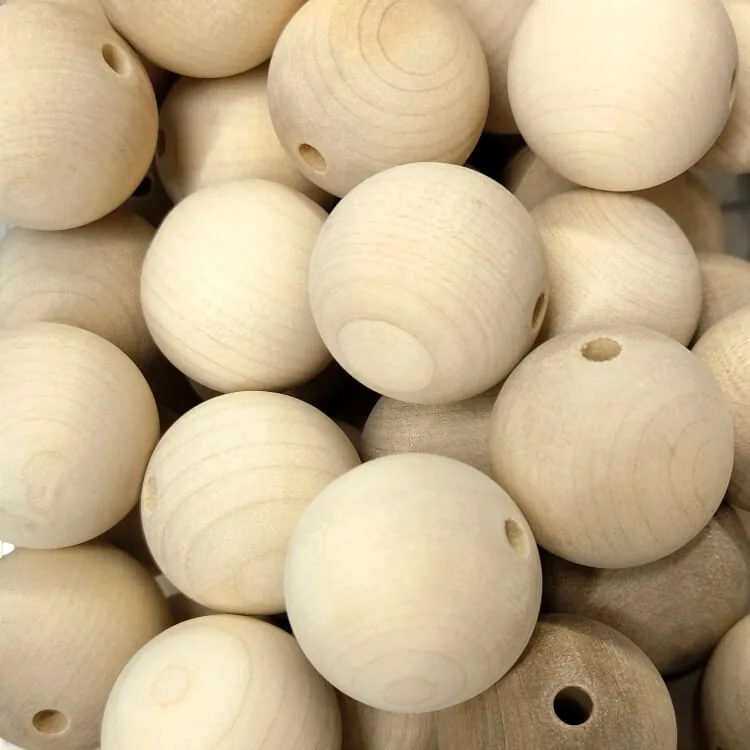 Holzperle 40mm Roh — Kiki-Ena Bastelmaterial Naturholz