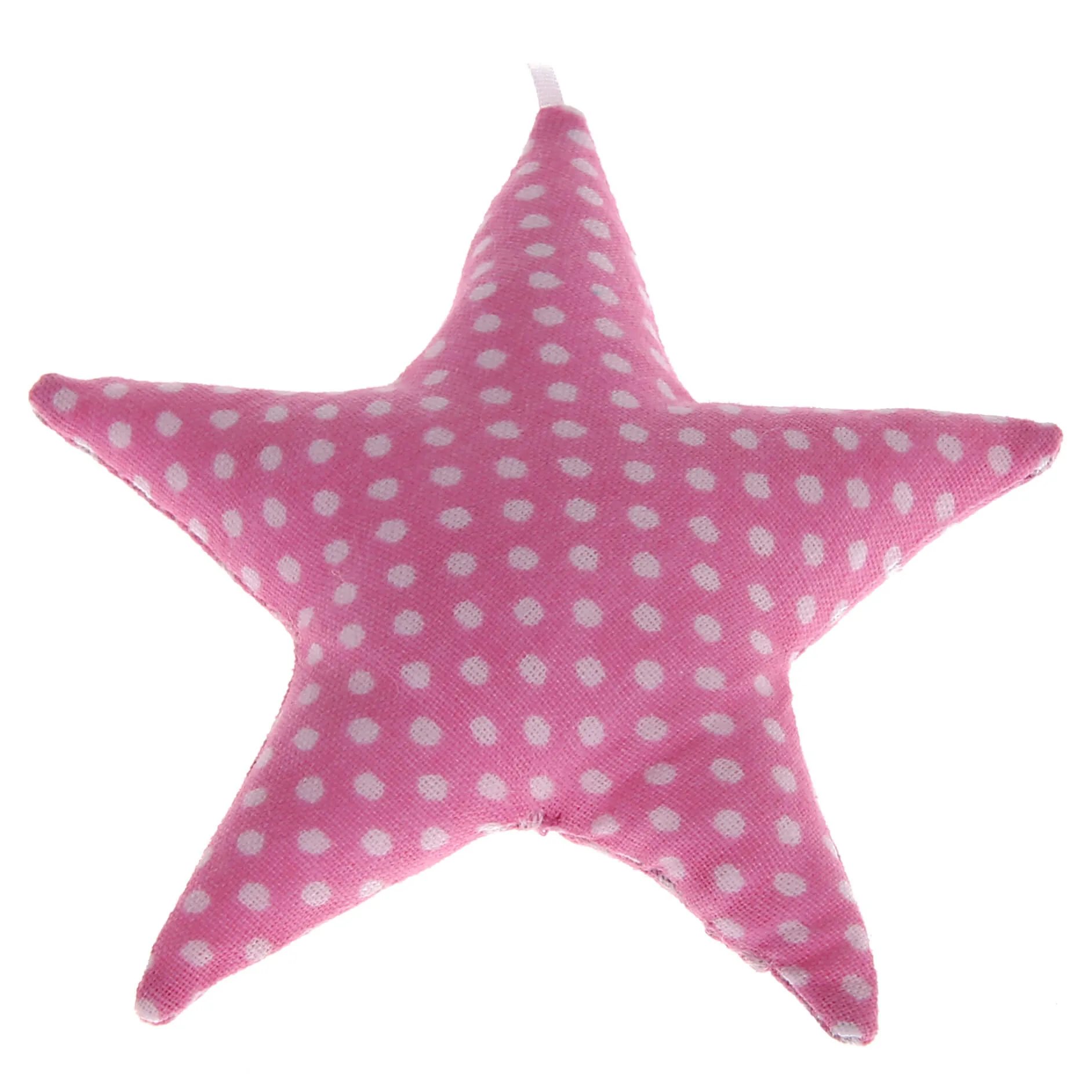 Stoffstern Punkte rosa — Kiki-Ena Bastelmaterial Naturholz