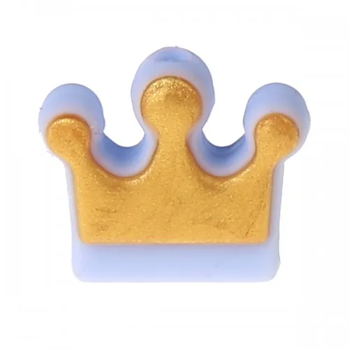 Silikonmotiv Krone Gold babyblau — Kiki-Ena Bastelmaterial Naturholz
