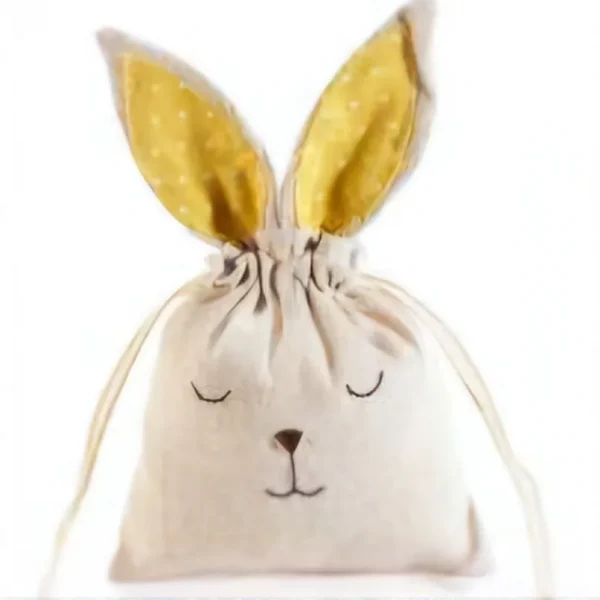 Geschenkbeutel Osterhase "bunte Ohren" Gelb — Kiki-Ena Bastelmaterial Naturholz