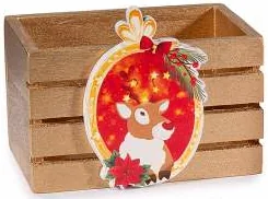 Holzkörbchen Weihnachten Gold — Kiki-Ena Bastelmaterial Naturholz