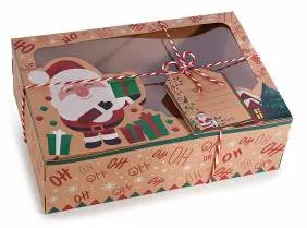 Papier Geschenkbox mit Sichtfenster Weihnachten Weihnachtsmann — Kiki-Ena Bastelmaterial Naturholz Papier Geschenkbox mit Sichtfenster Weihnachten Weihnachtsmann — Kiki-Ena Bastelmaterial Naturholz