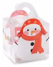 transparente PVC-Geschenkbox Weihnachten Schneemann — Kiki-Ena Bastelmaterial Naturholz