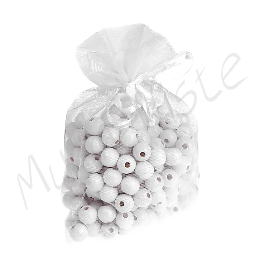 Organzasäckchen 10x15 cm weiss — Kiki-Ena Bastelmaterial Naturholz