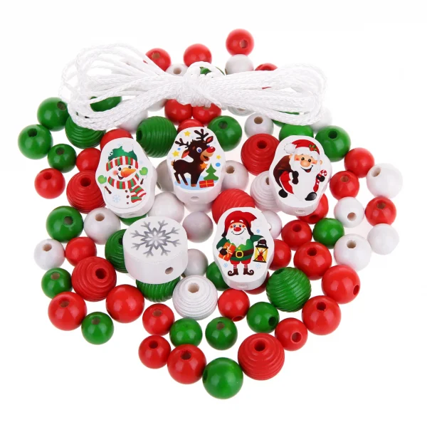 Weihnachtlicher Perlenmix — Kiki-Ena Bastelmaterial Naturholz