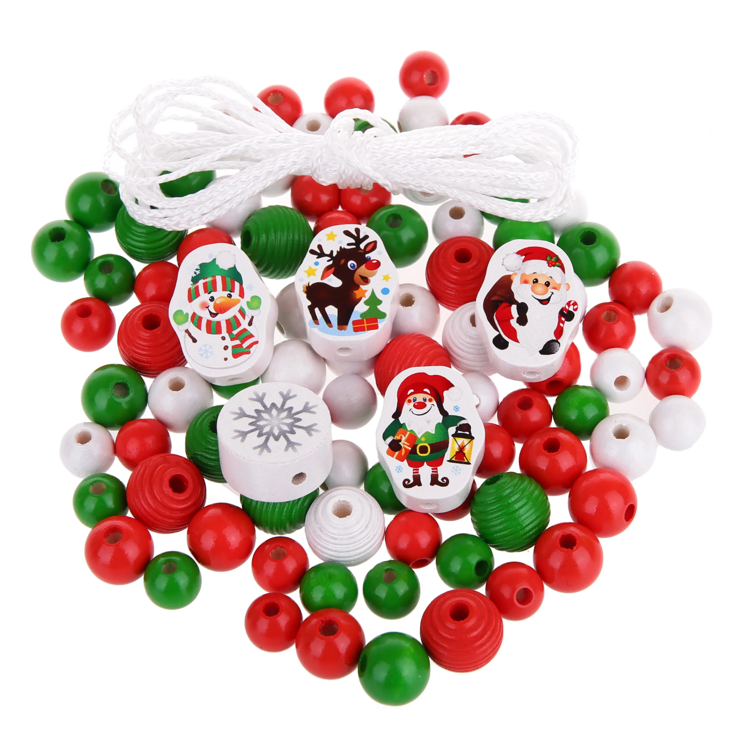 Weihnachtlicher Perlenmix — Kiki-Ena Bastelmaterial Naturholz