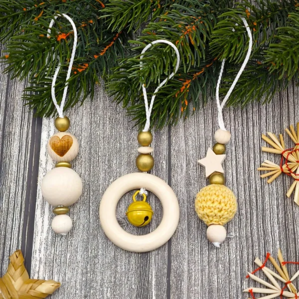 Weihnachtsanhänger 3er Bastelset - gold — Kiki-Ena Bastelmaterial Naturholz Weihnachtsanhänger 3er Bastelset - gold — Kiki-Ena Bastelmaterial Naturholz
