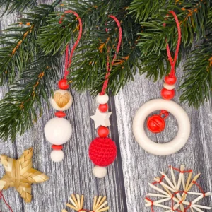 Weihnachtsanhänger 3er Bastelset - rot — Kiki-Ena Bastelmaterial Naturholz Weihnachtsanhänger 3er Bastelset - rot — Kiki-Ena Bastelmaterial Naturholz