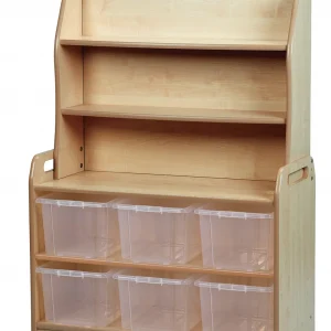 Welsh Dresser Regal mit 6 transparenten Aufbewahrungsboxen — Millhouse Lernspielzeug Schule