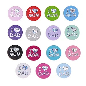 Wendemotiv-Perle I Love MOM / DAD — Kiki-Ena Bastelmaterial Naturholz Wendemotiv-Perle I Love MOM / DAD — Kiki-Ena Bastelmaterial Naturholz