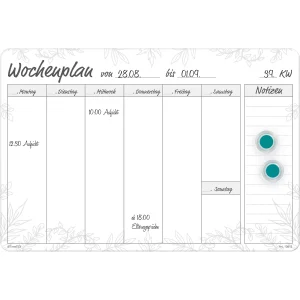 Whiteboard-Wochenplan A4 Meine Woche magnetisch 4-tlg. — Eduplay padagogisches Spielzeug Kita
