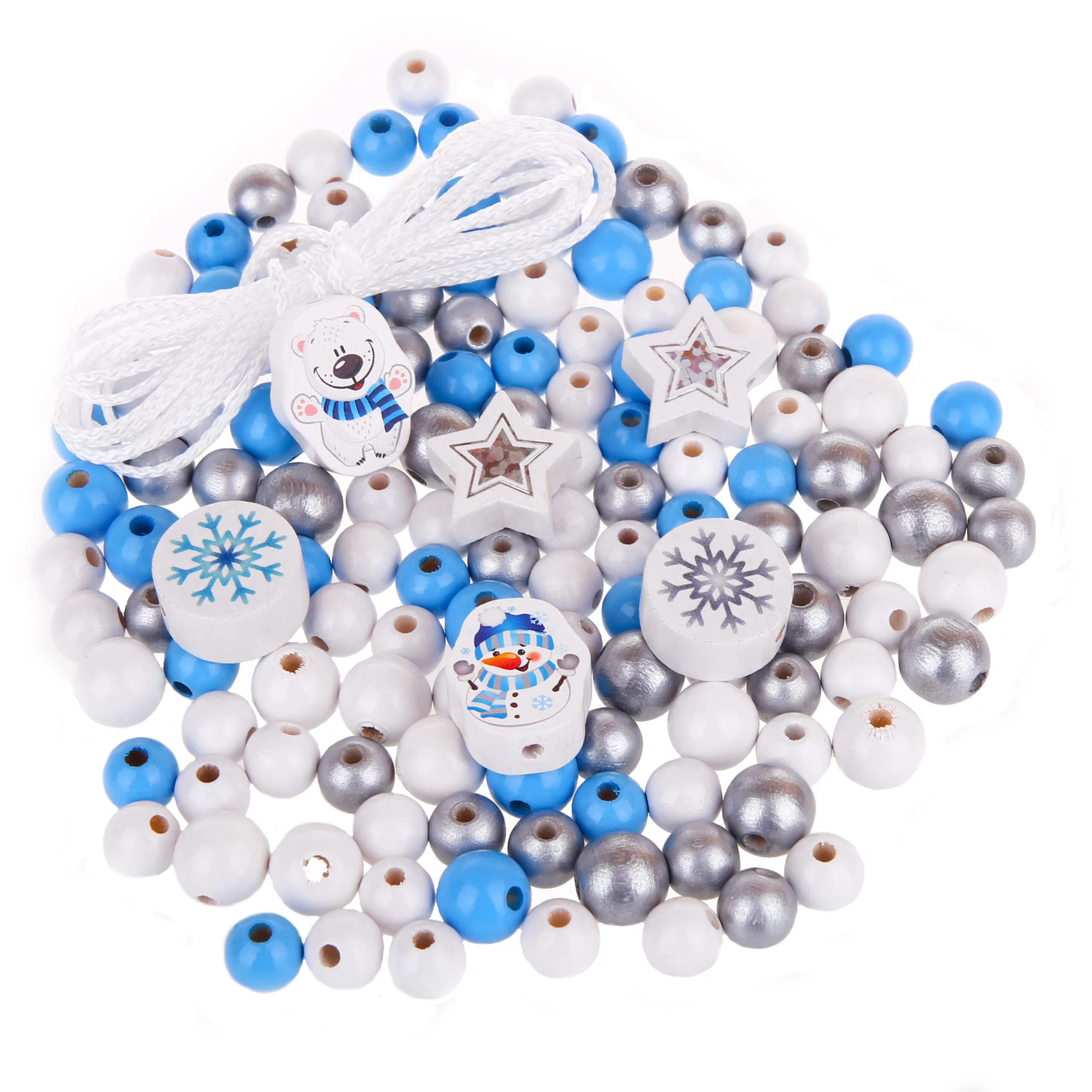 Winterlicher Perlenmix — Kiki-Ena Bastelmaterial Naturholz Winterlicher Perlenmix — Kiki-Ena Bastelmaterial Naturholz