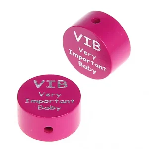 Motivperle Scheibe „VIB – Very Important Baby" dunkelpink